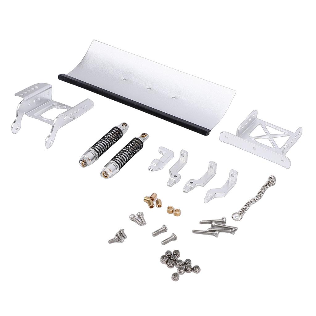 1 18 RC Metal Snow Plow Replacement for TRX4M RC Crawler Car Snow Shovel Alloy Shock Absorption Silver