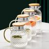 High Borosilicate Transparent Glass Household Hospitality Large Capacity Stainless Steel Lid Beverage Flower Tea Cold Fruit Juice Cold Water Kettle