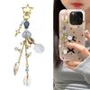 Shellfish Fish and Jellyfish Shell Key Chain Beaded Pendant for Phone and Camera Cases Stylish Bag Accessory for Women