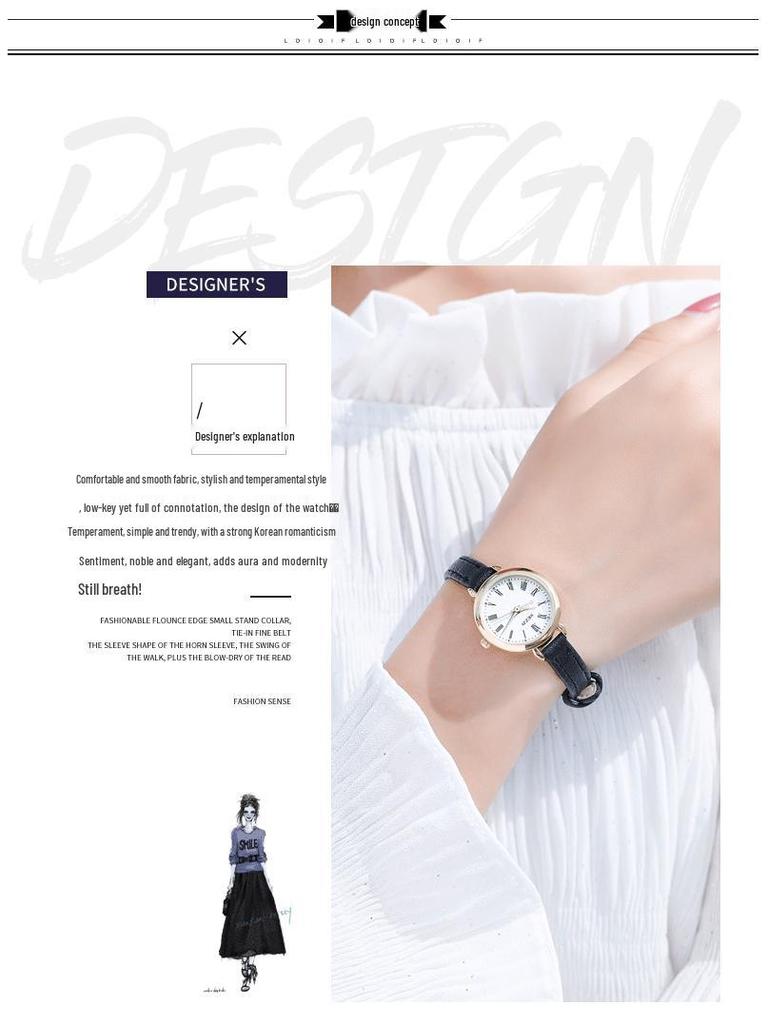 Kezzi Women's French Niche Watch: Elegant Minimalist Dial, Mori Girl Style, Light Luxury for Female Students