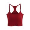 White Cropped Strappy Top with Built-in Bra Pads - No Bra Needed, Versatile Women's Vest