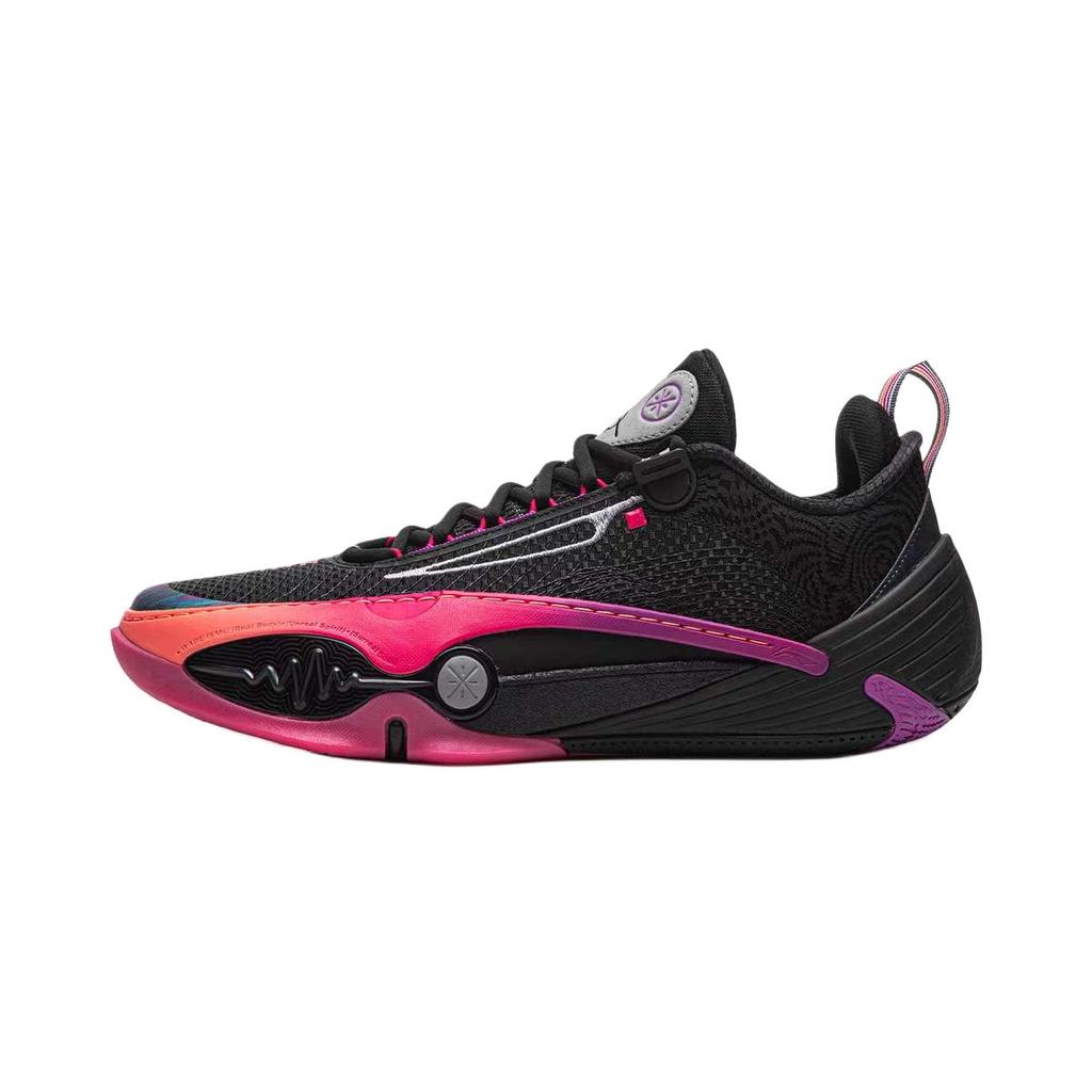 Li Ning Wade All City 14 Tênis de Basquete Profissional Esportivo Absorção de Choque Resistente ao Desgaste Retorno Cano Baixo Masculino Tênis Preto ABAW001-11