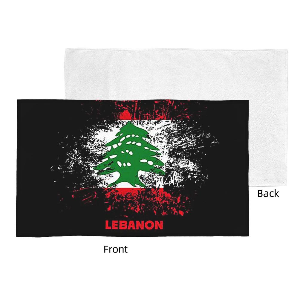 Lebanon Watercolor Lebanon Flag Lebanese Outfit Soft Face Towel Quick Dry Pool Bath Cotton Towels Breathable