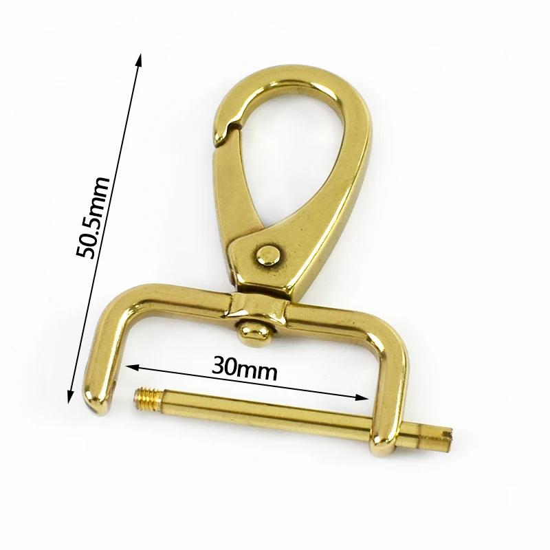 2Pcs 15-40mm Detachable Solid Brass Snap Hook Metal Swivel Lobster Buckle Backpack Carabiner Clips Clasp Dog Collar Bag Buckles