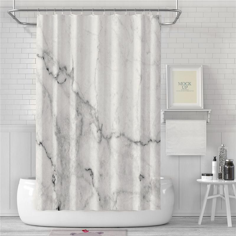 3D Printed Polyester Fabric Waterproof Shower Curtain Bathroom Shower Partition Universal Curtain