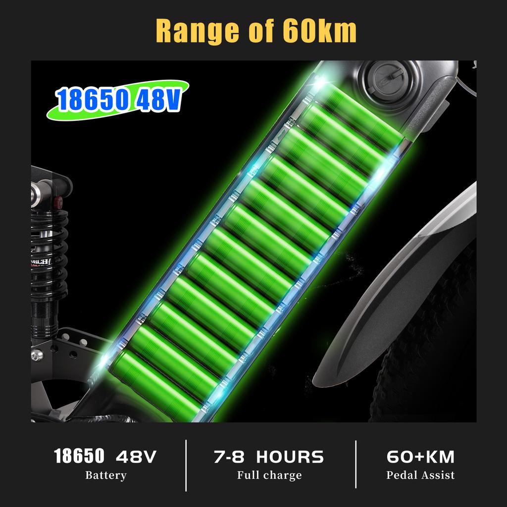 CMACEWHEEL AL26MAX Dospělé elektrické kolo Elektrické silniční kolo 48V 17Ah E-bike 26" Ebike 45 km/h Maximální rychlost