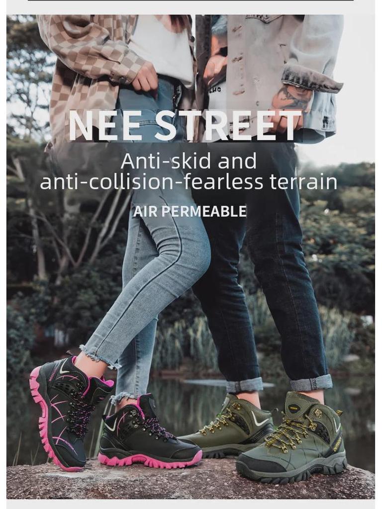 Grenzüberschreitende Outdoor-High-Top-Wanderschuhe – trendige, atmungsaktive, warme Baumwollschuhe im Samt-Stil für Paare für Herbst/Winter.