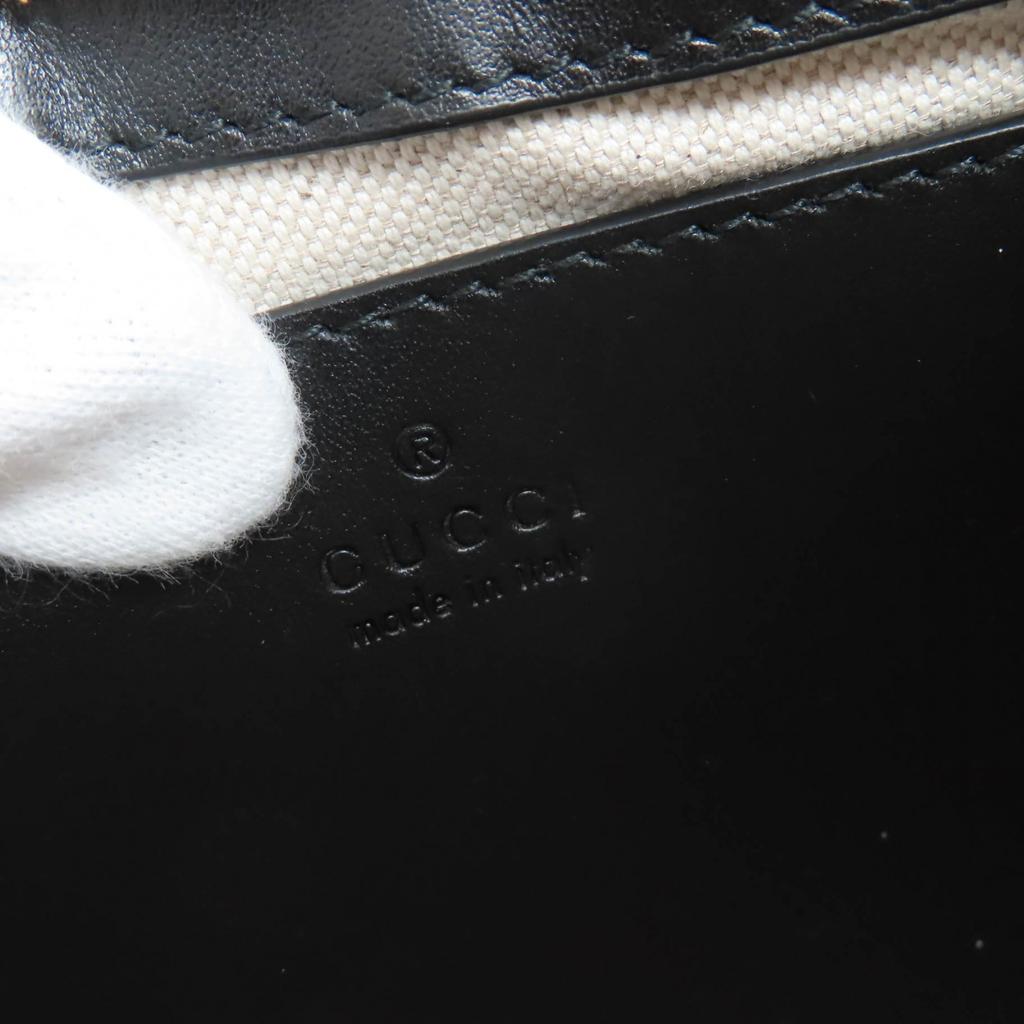 Excellent GUCCI Shoulder Bag GG Matelasse 2-Way Leather Handbag black 735049 Used