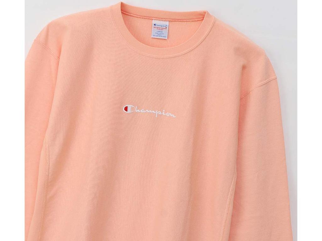 Reverse Weave Long Sleeve Salmon Pink Japan L To Japanese Size [Champion] T-Shirt C3-P407 Men's (equivalent L)