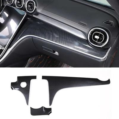 3Pcs/Set Carbon Fiber Style Car Center Console Dashboard Panel Trims Stickers For Mercedes Benz C Class W206 2022 Accessories