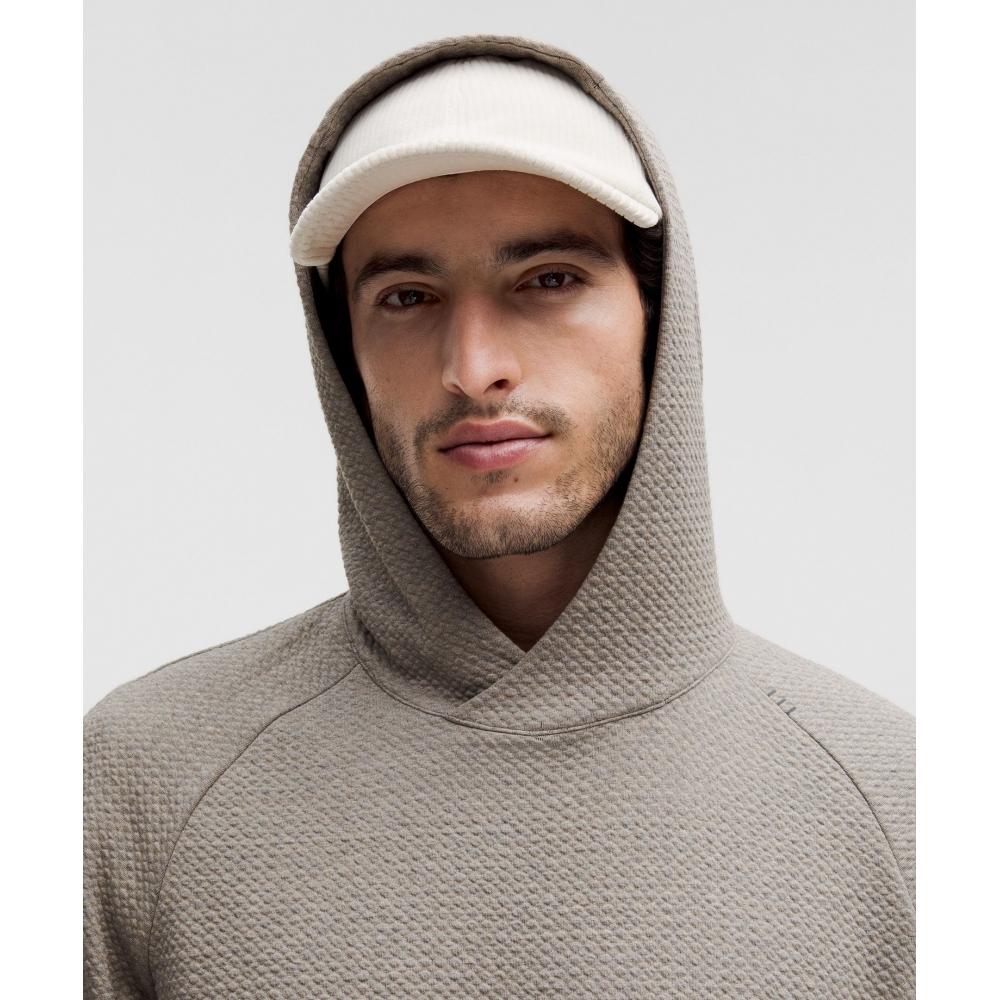 Lululemon Textured Double Knit Cotton Hoodie Heathered Rover Black