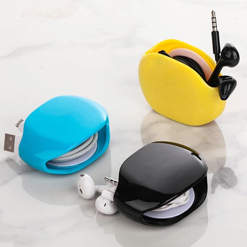 Rewinding Cable Management Case for Charging Wires Headphones Accessories Sturdy Plastic Metal Construction
