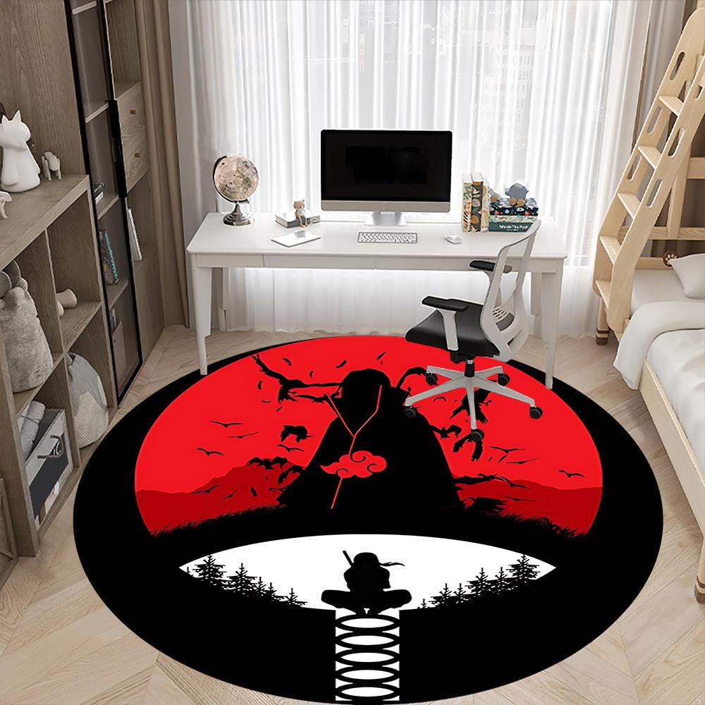 1pc Naruto Chest Office Round Area Rug, Indoor Mat Suitable For Office, Under Office Chairs Bedroom Living Room Home Decor, Room Deco