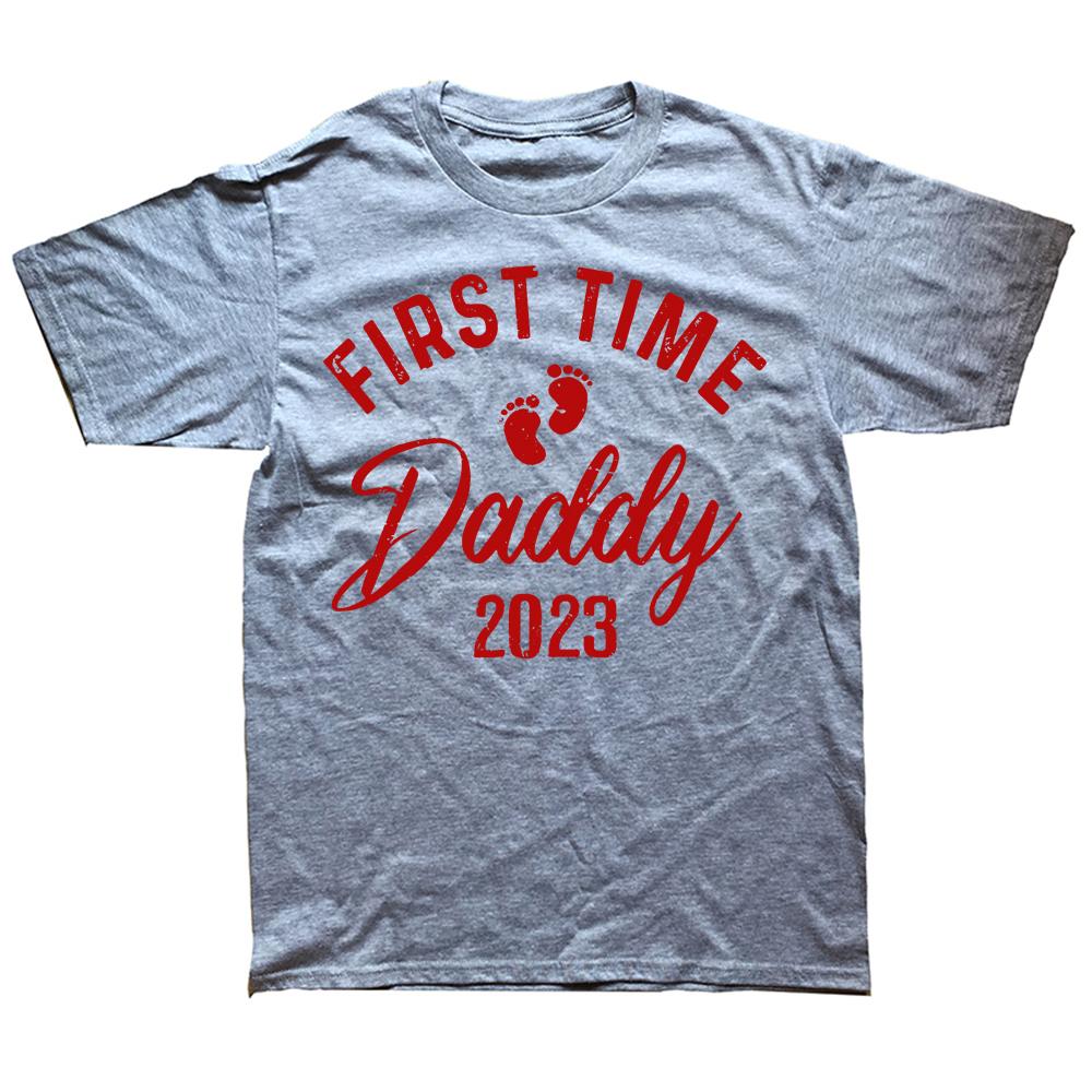 Novelty Promoted To Daddy Est First Time Dad Fathers Day T Shirts Streetwear Short Sleeve Birthday Gifts Summer Tshirt