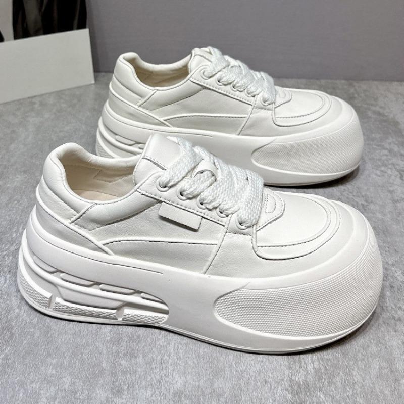 Ugly Cute Big-headed Bread Shoes Women's Autumn New Versatile Thick-soled Heightening with Wide-leg Sports and Leisure Board Shoes