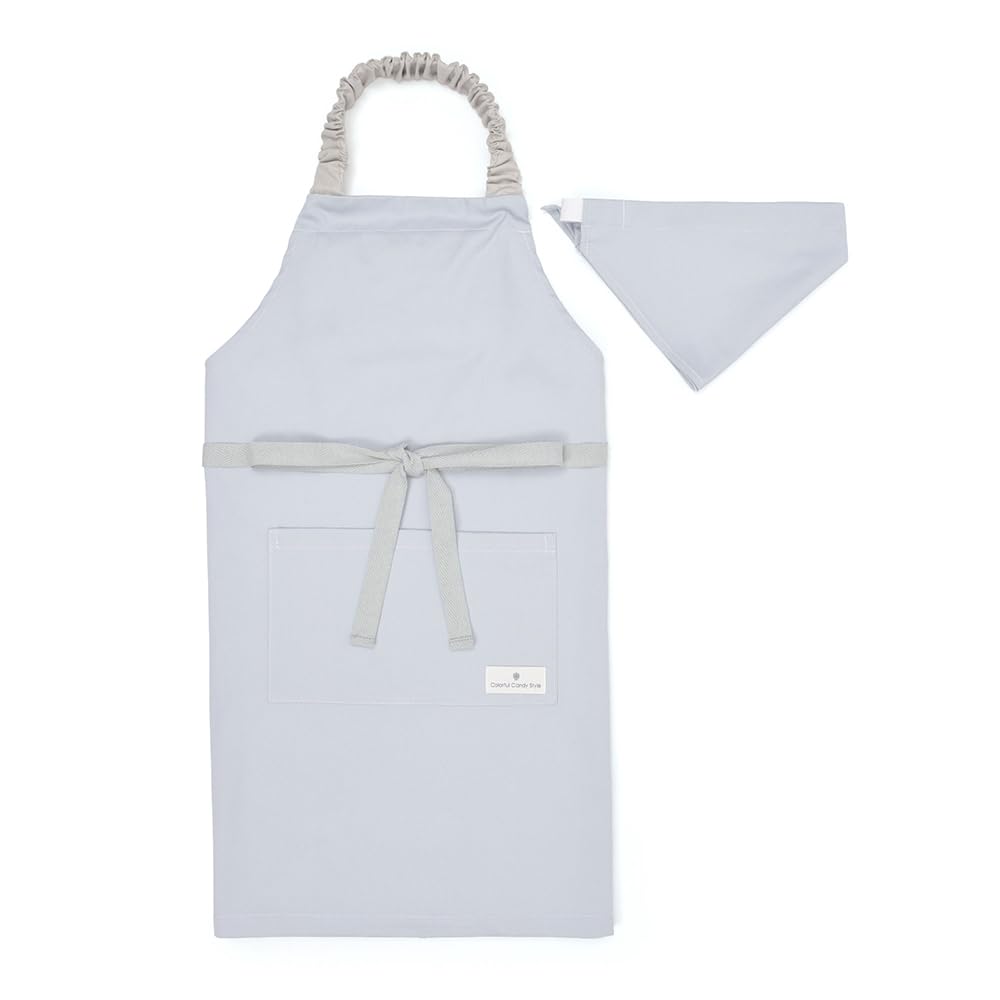 

Colorful Candy Style Children s Apron Set Dusty Blue 130-160cm Boys and Girls with Triangle Headscarf Easy to Wear Elementary School N1256430