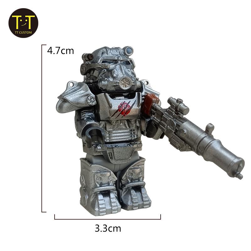 MOC Military T60 Armor Soldiers Mini Anime Action fallouts Figures Weapons Robot Kinghts Building Blocks Bricks DIY Toys  gifts