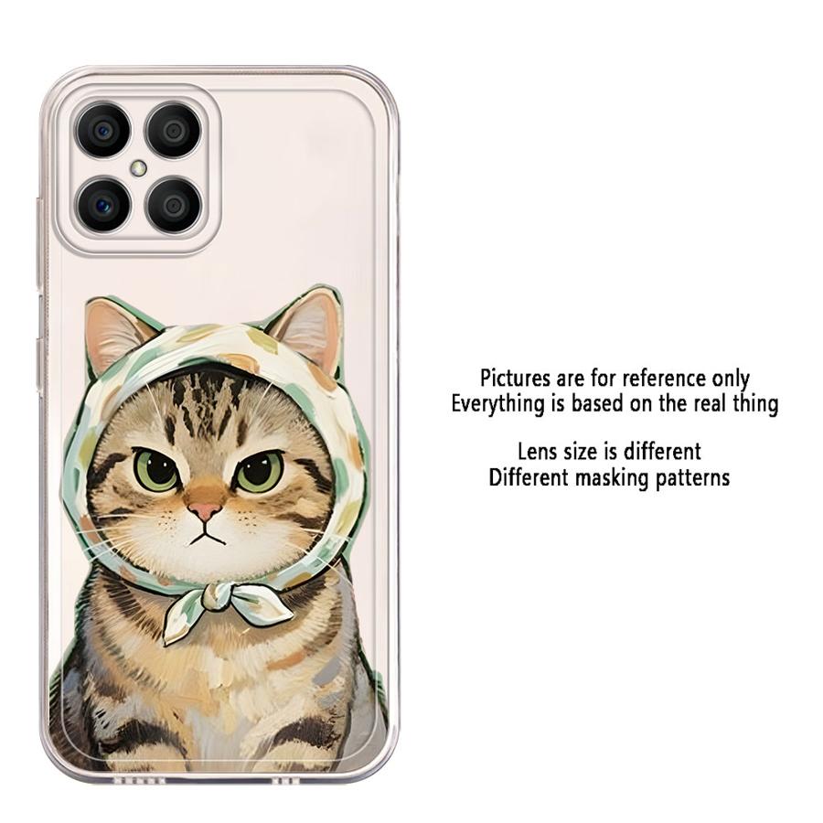 Soft Phone Cover Case for Honor X8b X9b X7b X8a X8 X9a 90 Lite Cartoon Cat