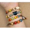 Big Eye Cat Bracelets for Women Men Sweet Cool Heart Ceramic Beaded Bracelet Adjustable Braided Rope Aesthetic Party Jewelry