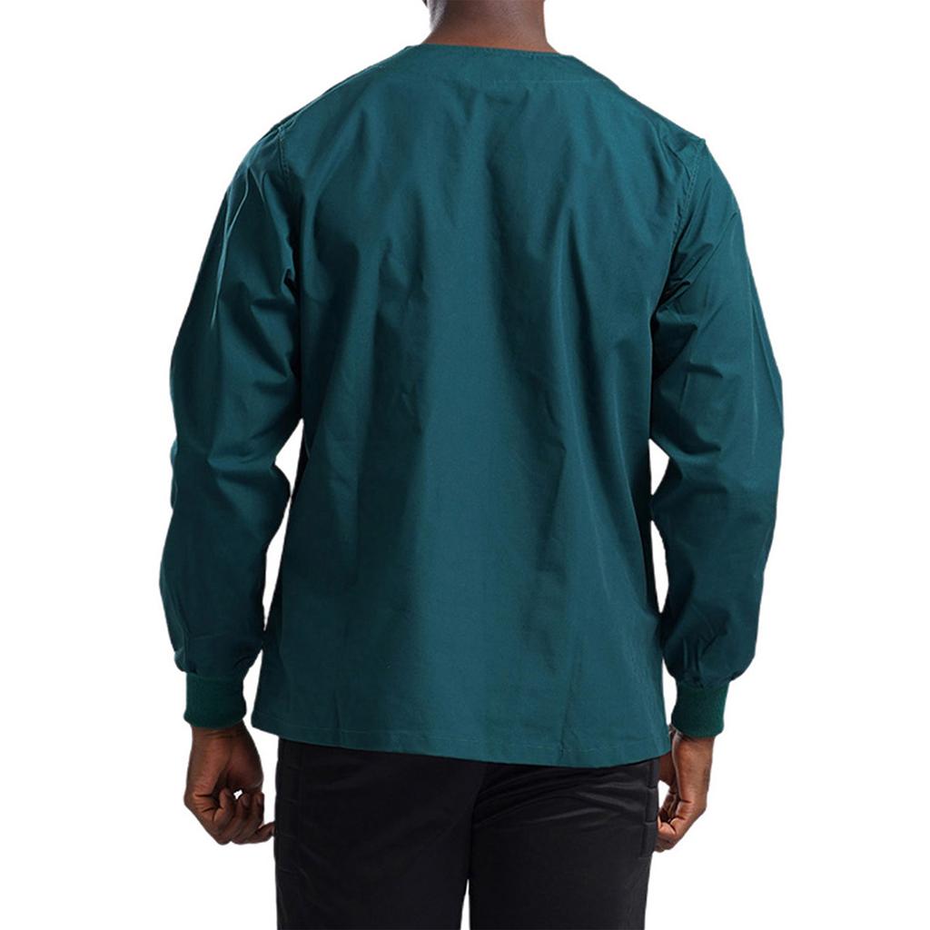 Top da lavoro multi-tasche a maniche lunghe da uomo per settore sanitario, uniforme medica, abbigliamento da lavoro