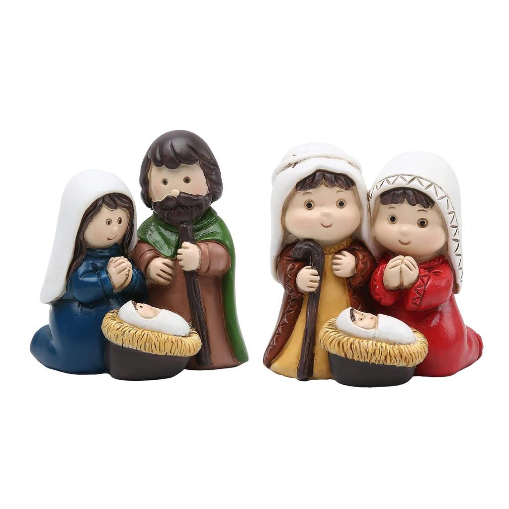 Holy Family Figurine Home Deor Baby Joseph Jesus Mary Mother Christmas Nativity Set Ornament for Church Living Room Office