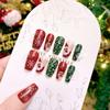24Pcs/set Christmas Snowflake Christmas False Nails Christmas Fake Nail Extension  Manicurist
