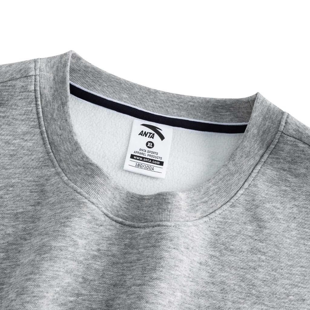 Anta Life Series 2025 Winter Pullover Round Neck Sweatshirt Men Sweatshirt Gray Heather-Gray 952548701-6