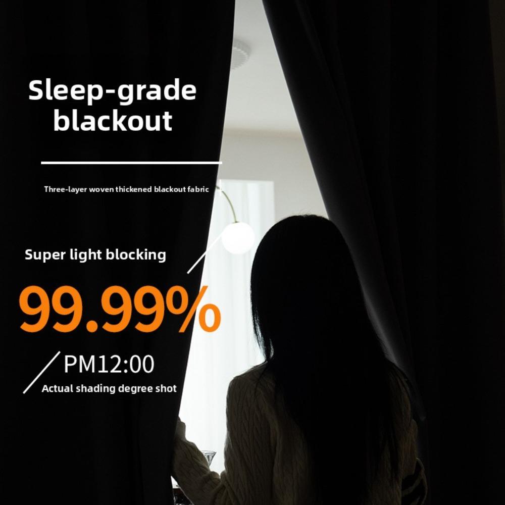Velcro Full Blackout Curtain No Drill Installation Window Sun Shade UV Protection Door Curtain