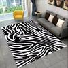 3D-Teppich mit buntem Zebra-Muster, Teppich für Wohnzimmer, Schlafzimmer, Sofa, Büro, Fußmatte, Dekoration, rutschfeste Bodenmatte für Kinder