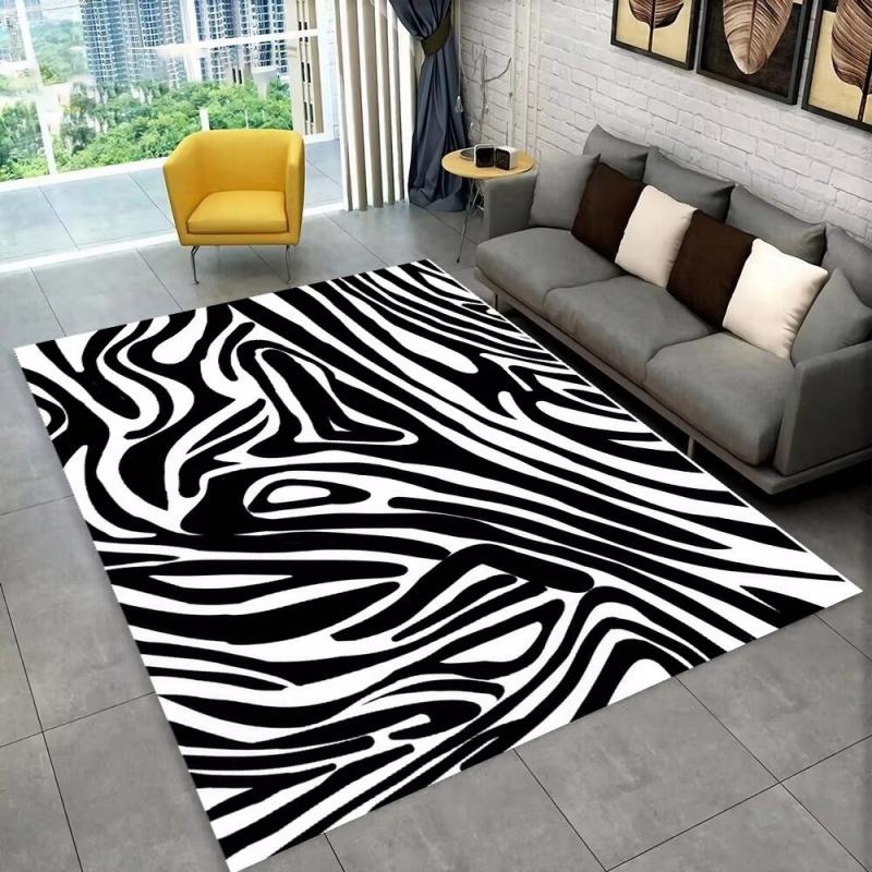 3D-Teppich mit buntem Zebra-Muster, Teppich für Wohnzimmer, Schlafzimmer, Sofa, Büro, Fußmatte, Dekoration, rutschfeste Bodenmatte für Kinder