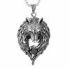 Felsen Wolf Totem Diamant Set Großer Wolfskopf Herren Mode Halskette Anhänger