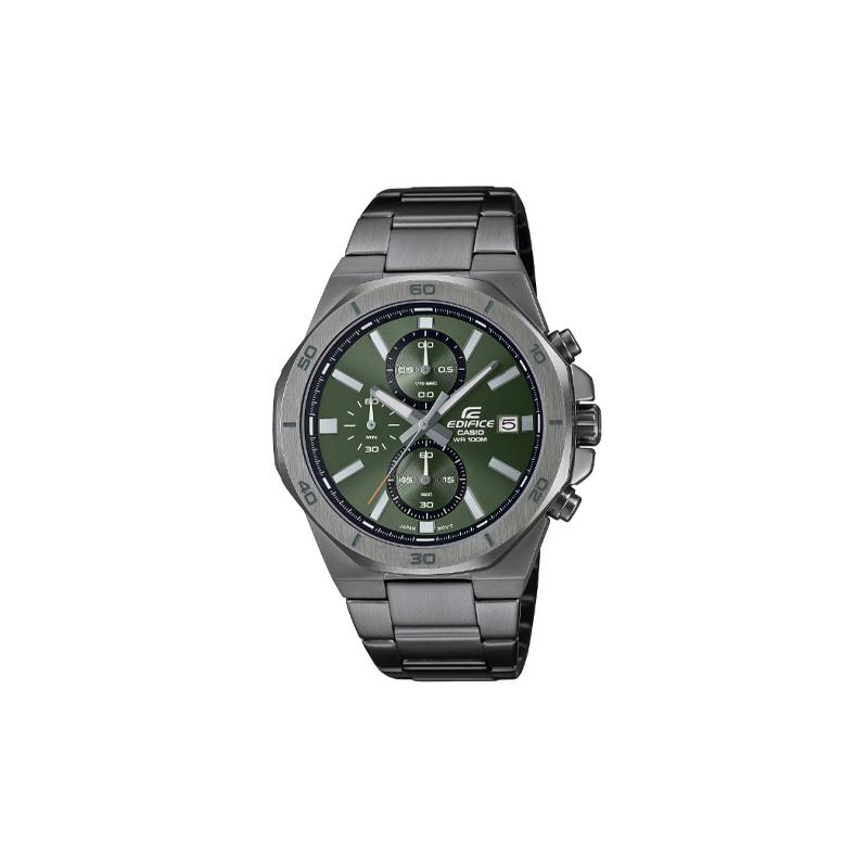 

Casio EDIFICE 100 meters waterproof casual quartz movement stainless steel strap Japanese and Korean watch men s watch green dial EFV-640DC-3AV зелёный