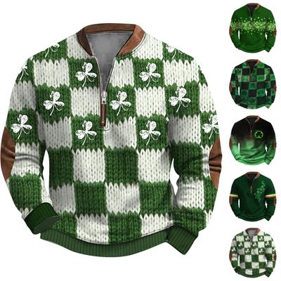 Erkek Retro Günlük Degrade Baskılı Sweatshirt