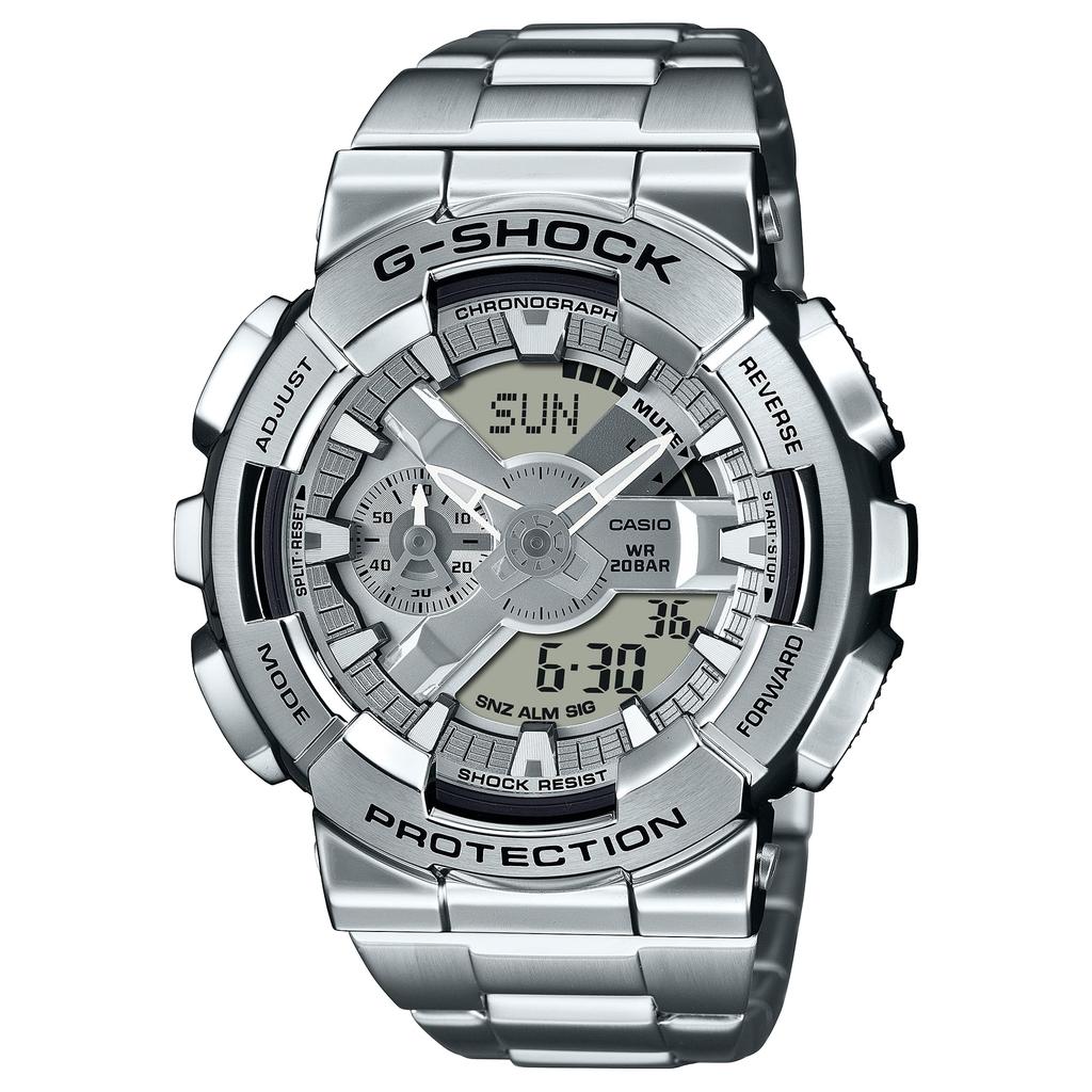Casio Full Metal Watch Silver G-Shock Analog-Digital GM110D-8A,