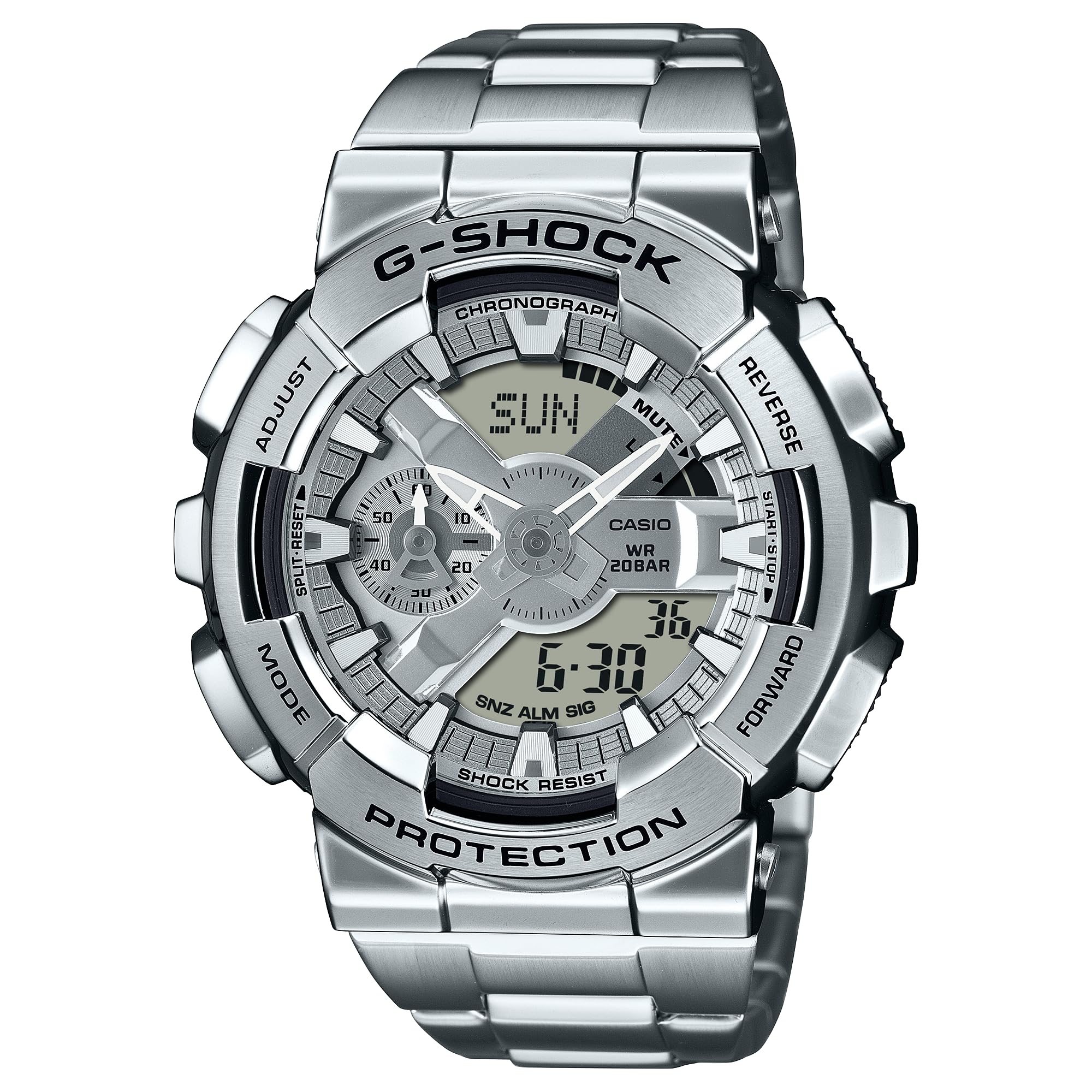 

Casio Full Metal Watch Silver G-Shock Analog-Digital GM110D-8A,
