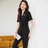 Women's Summer Short-Sleeved Suit Skirt Set - Professional Beautician and Salon Reception Workwear