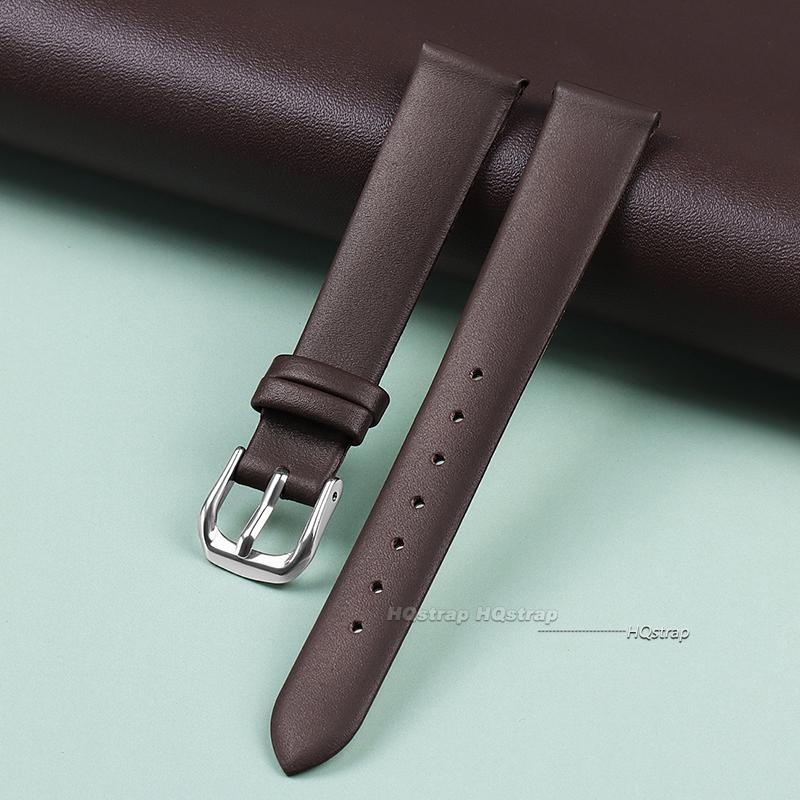

Ultra-thin Leather Watchband Women Watch Belt Strap Wristwatches Band 6mm 8mm 10mm 12mm 13mm 14mm 15mm 16mm 17mm Red White Black 12mm коричневый
