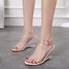 Fashion New Wedges Sandals for Women Summer Sweet Transparent High-heeled PVC Slippers Peep Toe Stiletto Sexy Wedding Shoes 357