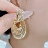 Exaggerated and Cold Style Large Earrings, Women's Retro French Gold Earrings, Niche Temperament, Simple Earrings
