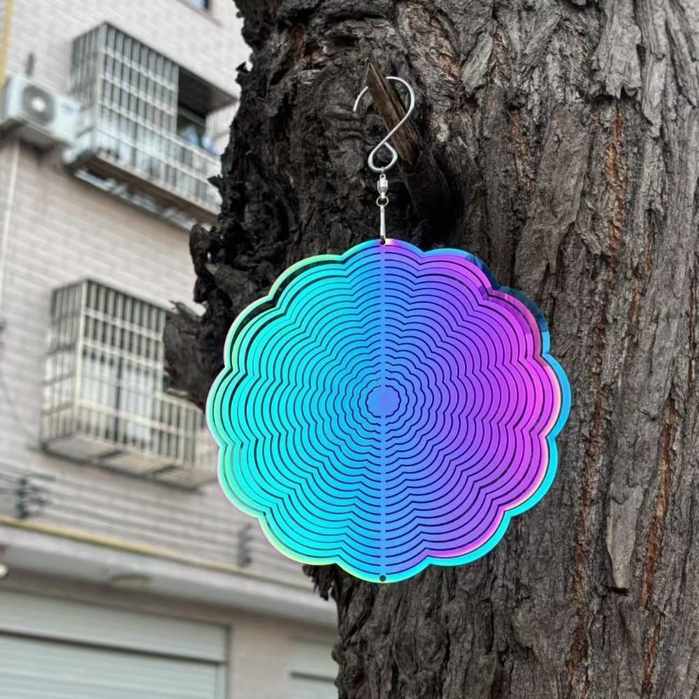 Flowing Light Effect Wind Chime Pendant Colorful Wind Spinner Catcher 3D Rotating Wind Chimes Door