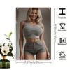 Blonde Lady Metal Wall Art Weatherproof Iron Plaque Indoor Outdoor Decor