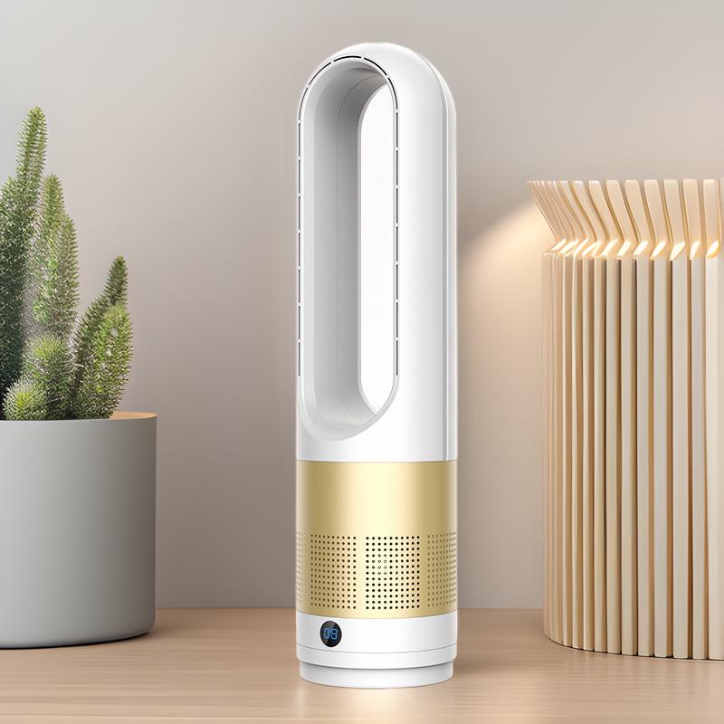18-Inch Bladeless Hot & Cold Electric Tower Fan for Home and Desktop (110V)