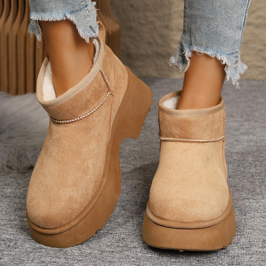 New Warm Cotton Shoes, Women's Anti-slip Sleeve Boots, Thick-soled Height-increasing Snow Cotton Boots