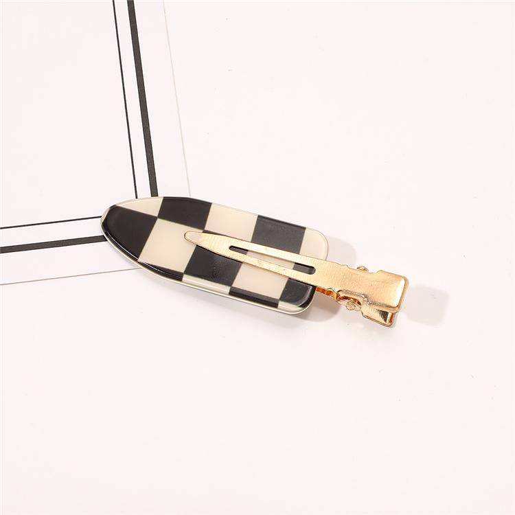 New Lovely Checker Simple Headwear Hair Clip Acrylic Acetic No Bend Seamless Hairpin No Crease Hairpin