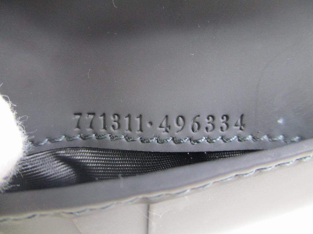 Authentisches GUCCI GG Schwarzer Gummi-Effekt Bifold Geldbörse Kompakte Geldbörse #a843 Aufgearbeitet