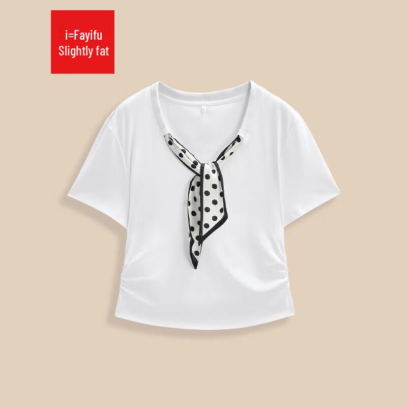 IEF Aiyifu 2026 Summer Plus Size Korean Casual T-Shirt M белый