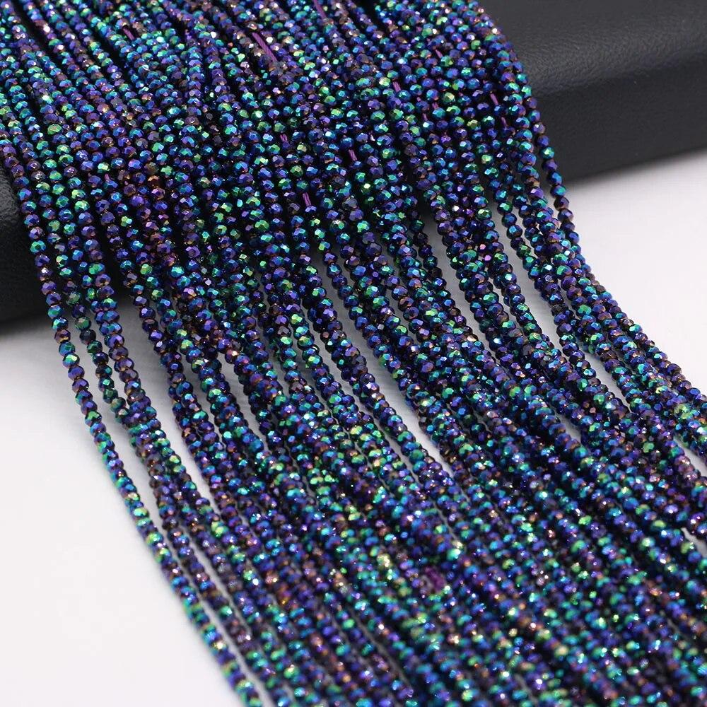 2 mm/3 mm, 2 Stück/Set, Naturstein-Spinell, bunte kleine Perlen, facettierte Glasperlen zur Schmuckherstellung, DIY-Halsketten- und Armbandzubehör