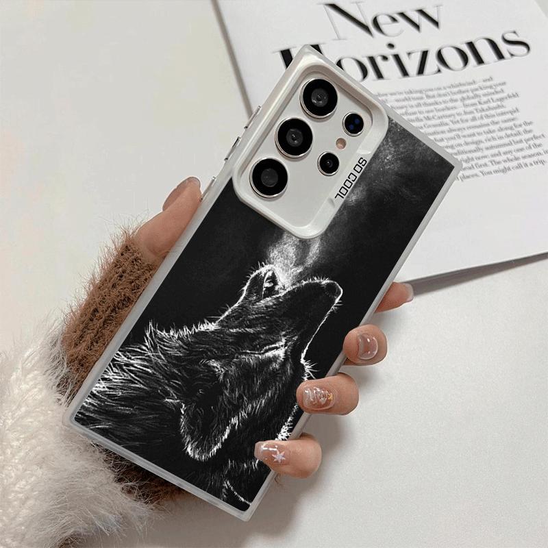 Wolf Moon Animal Soft Phone Case for Samsung Galaxy S24 S25 FE S26 Edge S23 Ultra S22 Plus S21 + Shockproof Cover Back Shell