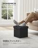 SONGMICS Storage Stool/Bench/Storage Box, Foldable, 130kg Weight Capacity, Footrest, Chair, Storage Box, Easy To Carry, with Lid, 30cm Wide X 30cm Dee