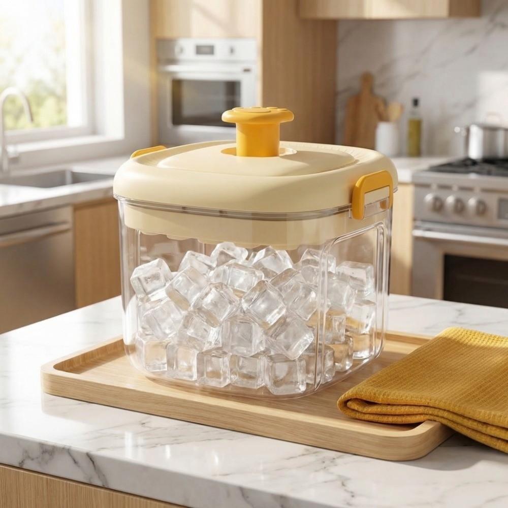 25 Grid Press Ice Tray Food Grade Plastic Ice Storage Tray Ice Making Box  Household Use